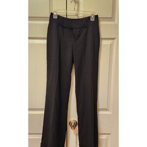Women Banana Republic Black Wool Martin Fit Stretch Wide Leg Cuffed Pants Size 0